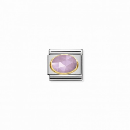 Nomination Gold Oval Lilac Jade Stone Composable Charm